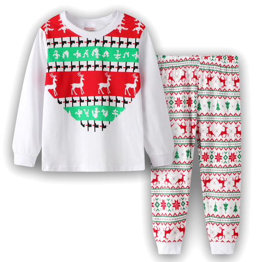 Pyjama Noel Blanc Enfant motif PJ09